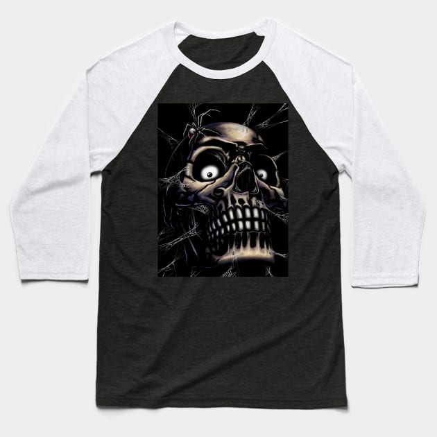 Black widow Baseball T-Shirt by mrpsycho